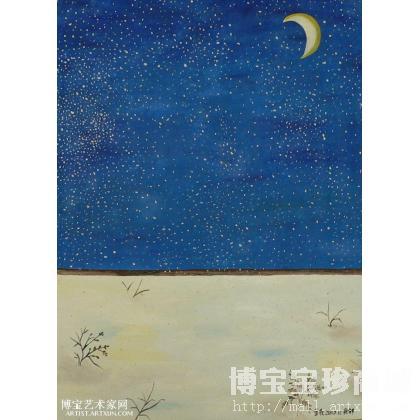 王秋郁 《雪夜》 类别: 风景油画